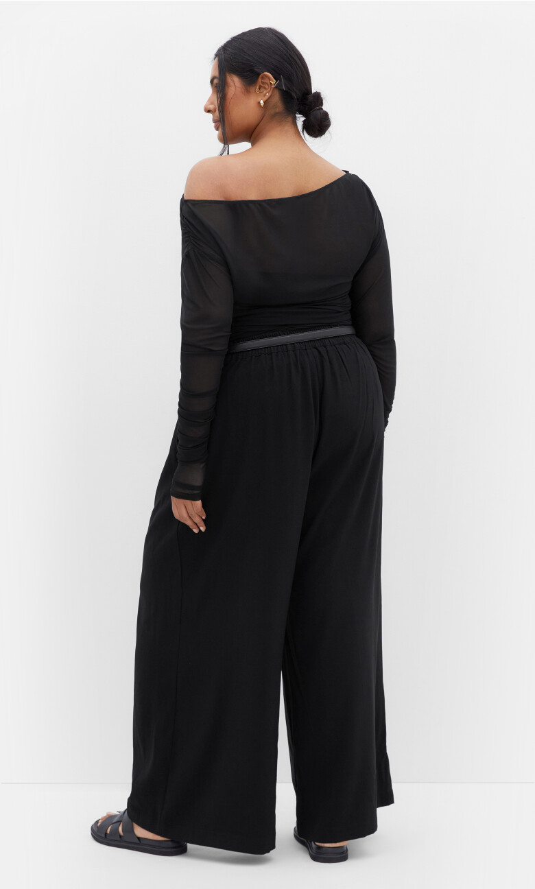 Abbie Wide Leg Pant - black