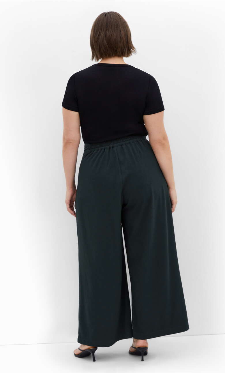 Abbie Wide Leg Pant - deep emerald