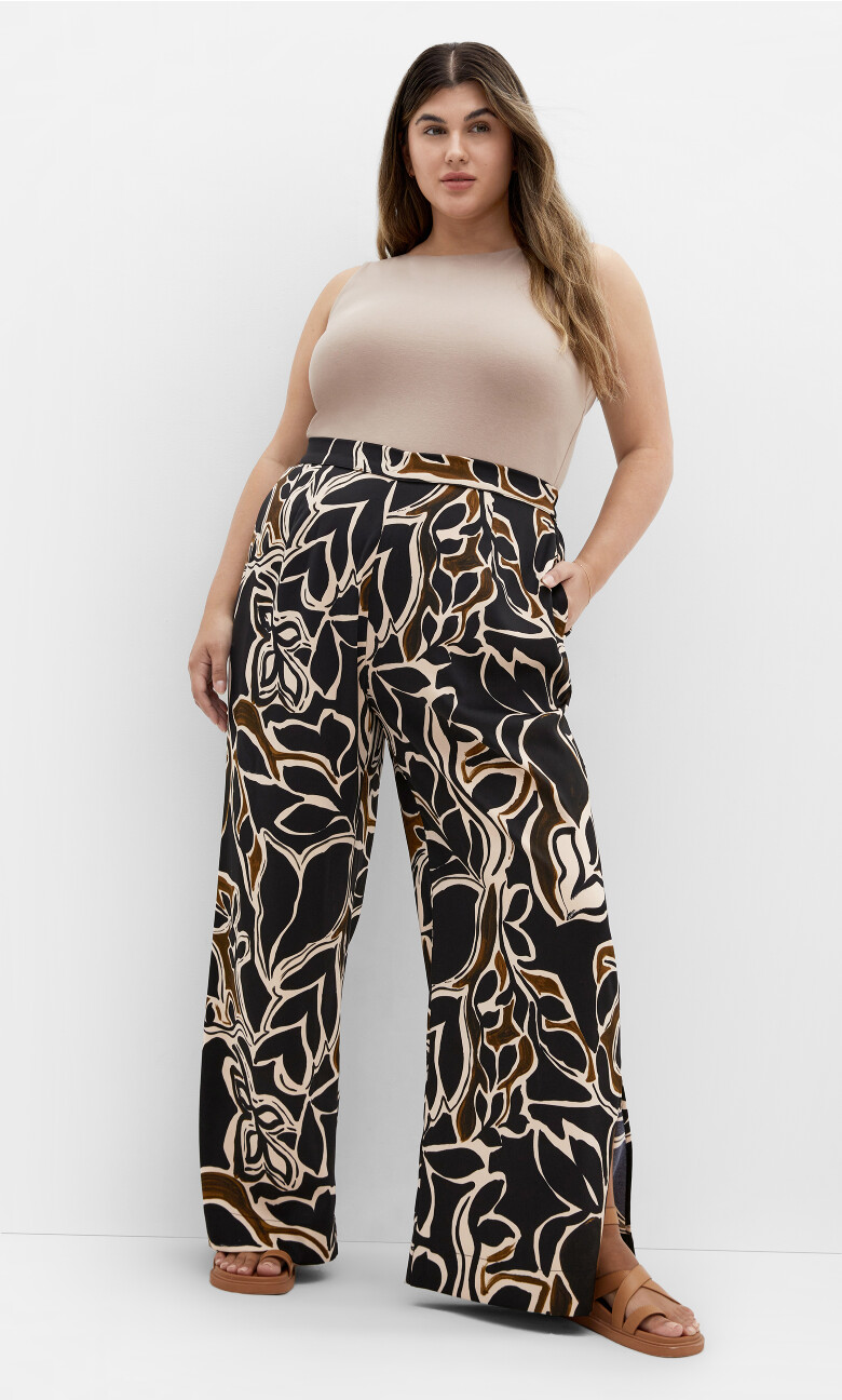 Plus Size Pant Winter Fl - Winter Foliage