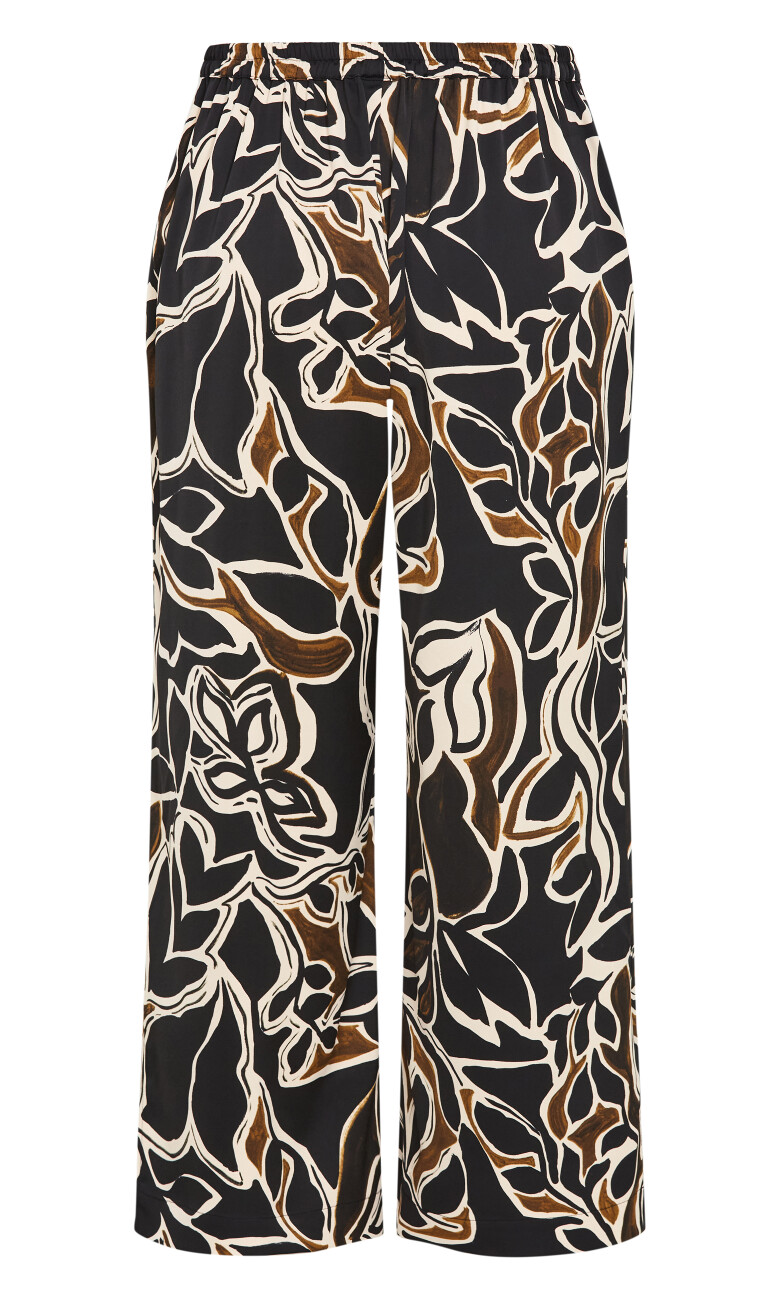 Winter Foliage Wide Leg Pant - black