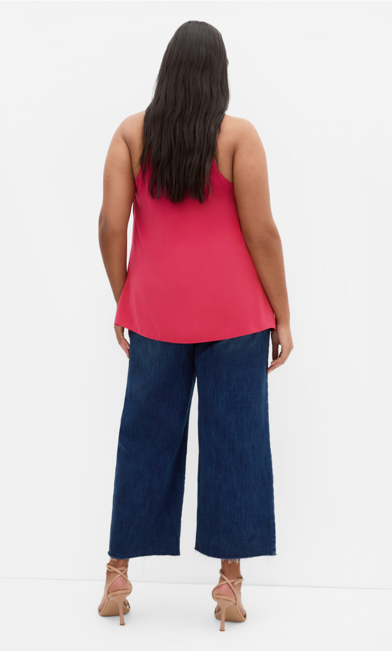 Chloe Cowl Neck Top - raspberry