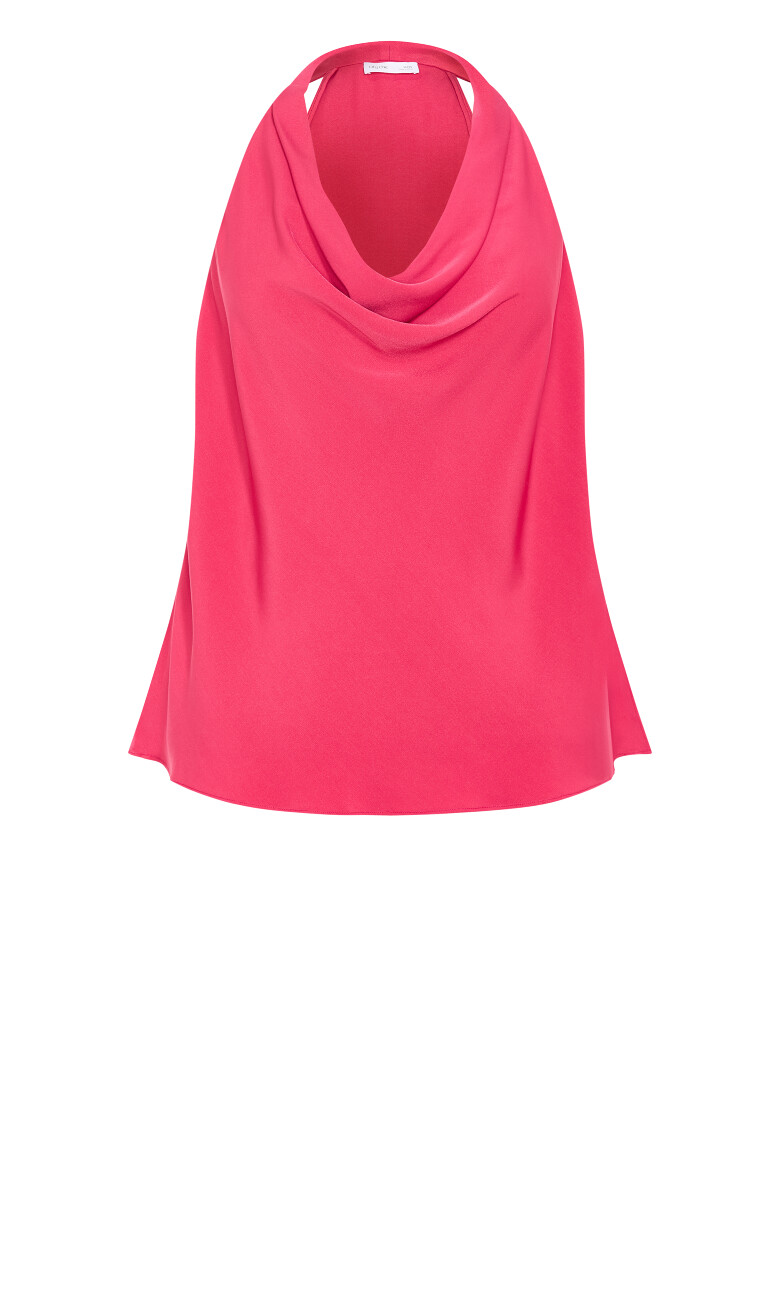 Chloe Cowl Neck Top - raspberry