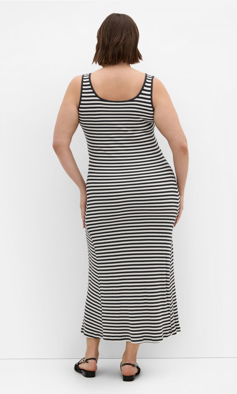 Remi Stripe Maxi Dress - charcoal
