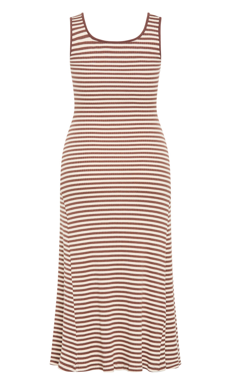 Remi Stripe Maxi Dress - mocha