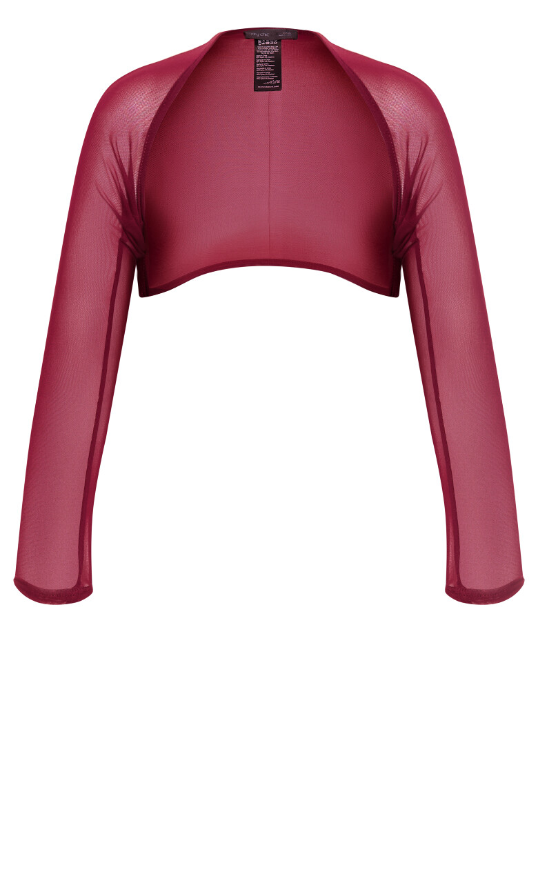 Mesh Love Shrug - cherry