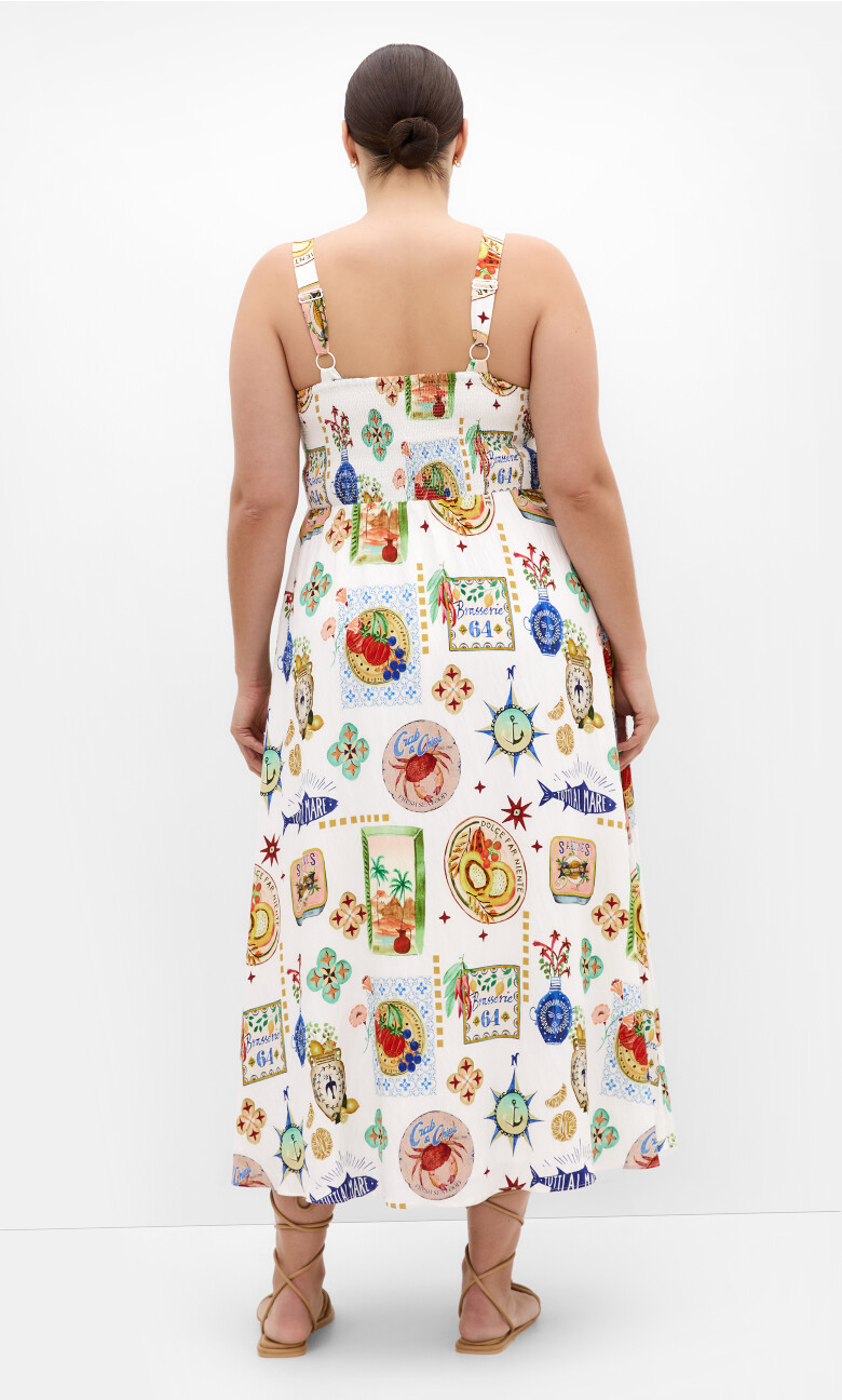 Capria Print Maxi Dress - ivory