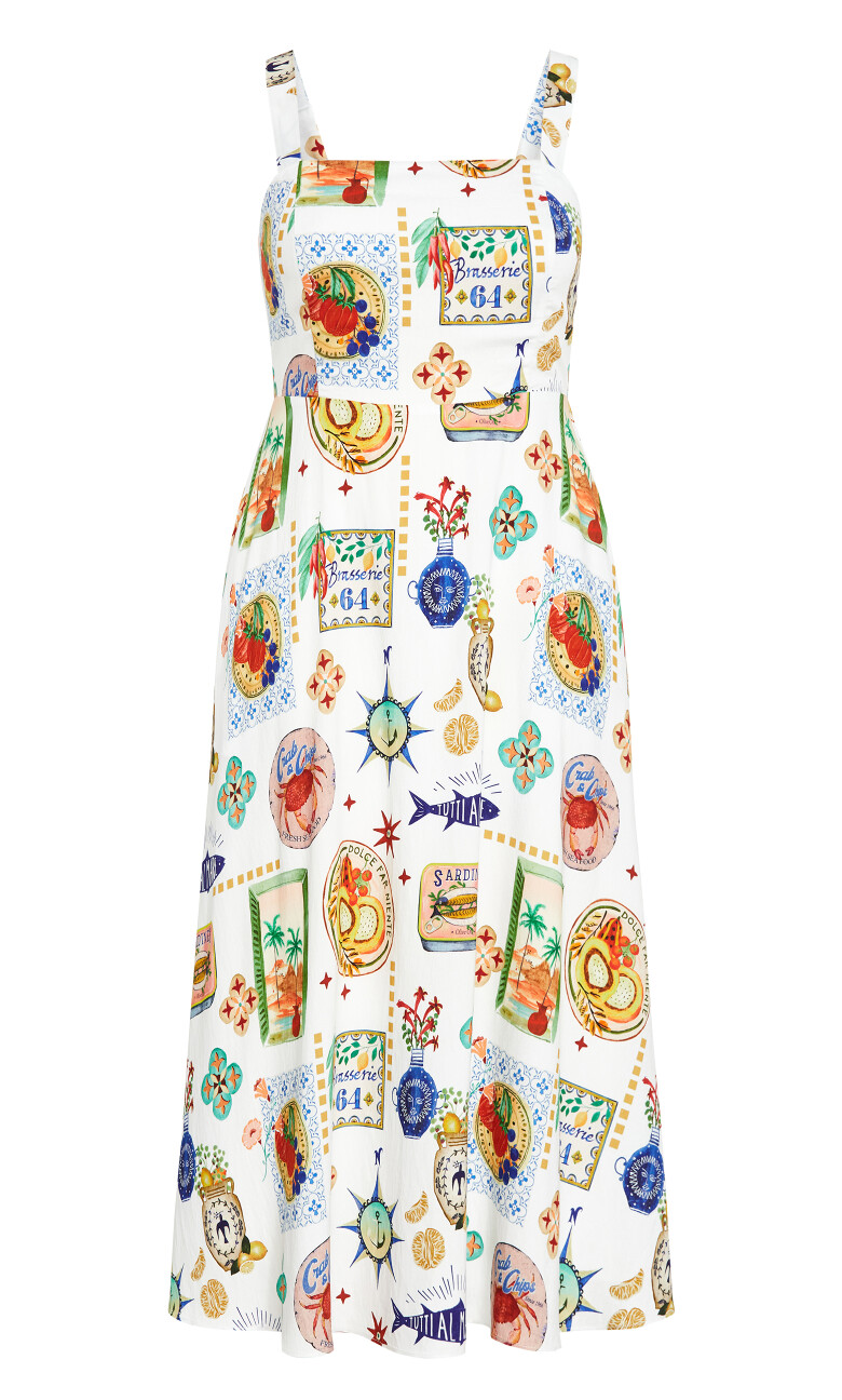 Capria Print Maxi Dress - ivory