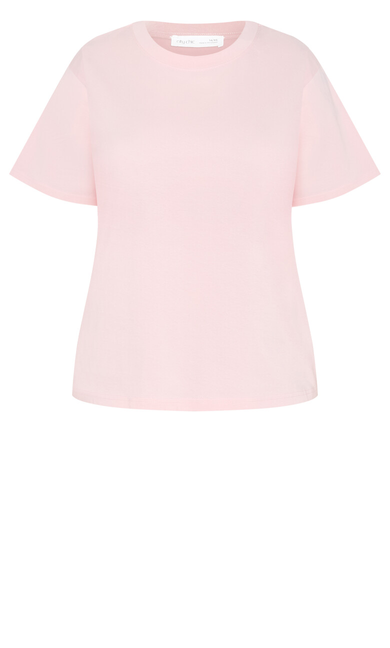 Relaxed Crew Neck Tee - heavenly pink