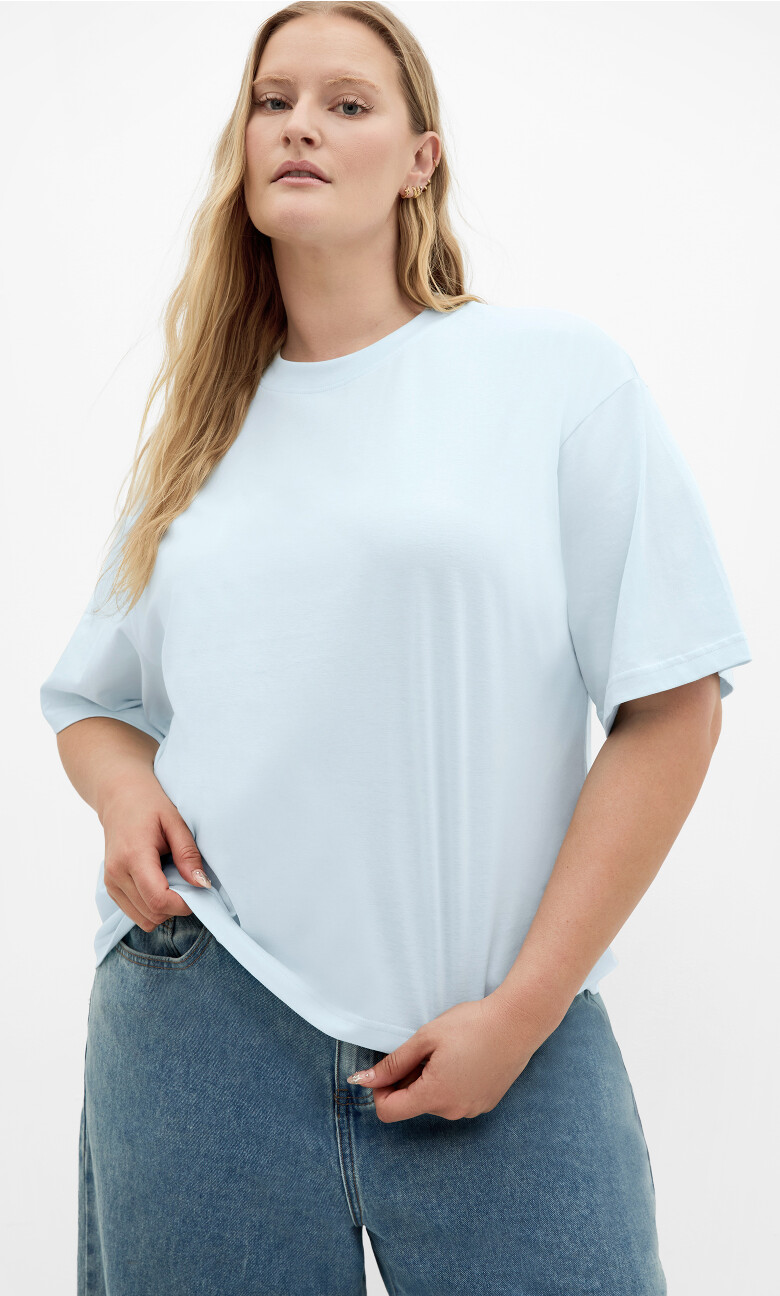 Relaxed Crew Neck Tee - ice blue