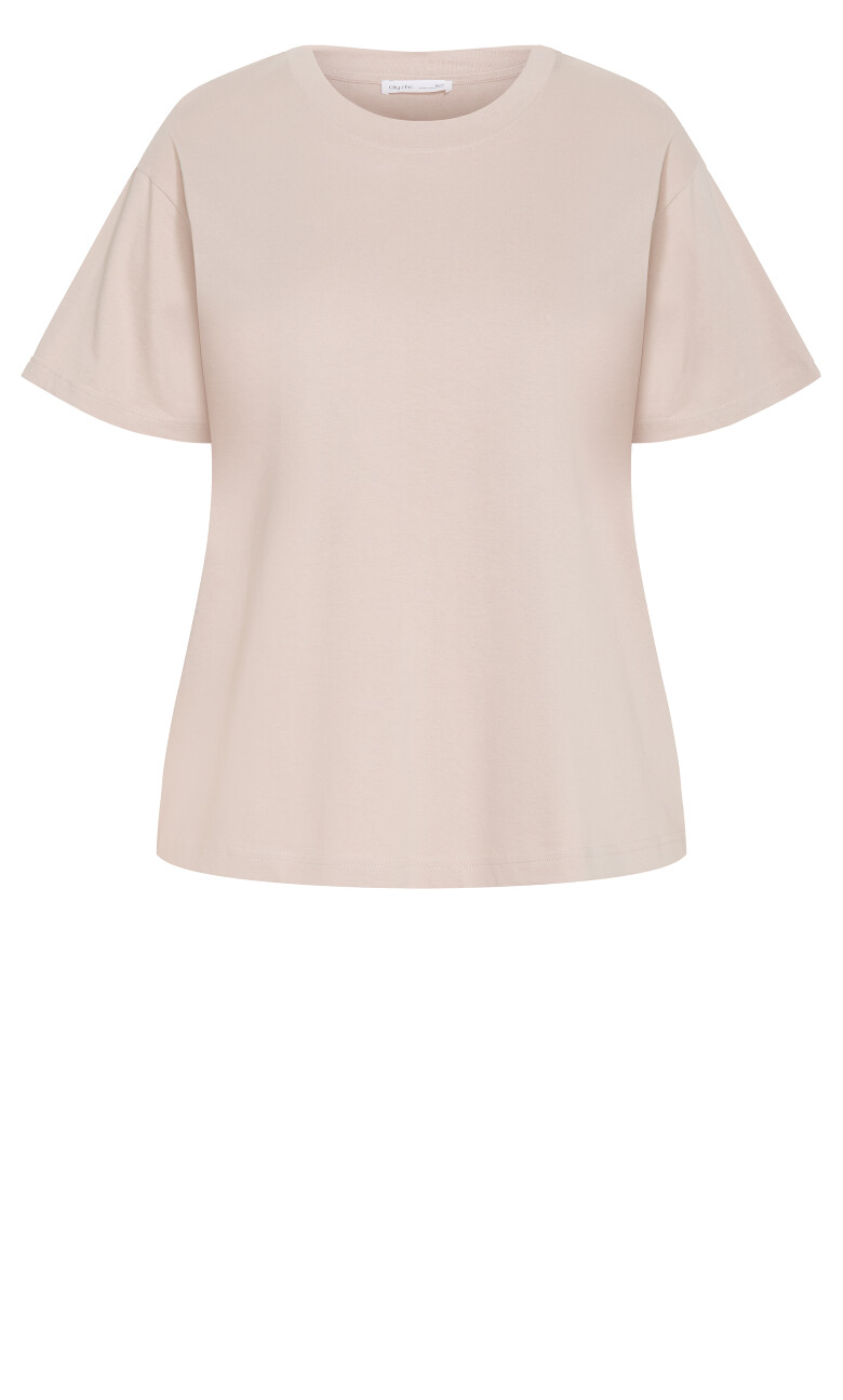 Relaxed Crew Neck Tee - latte