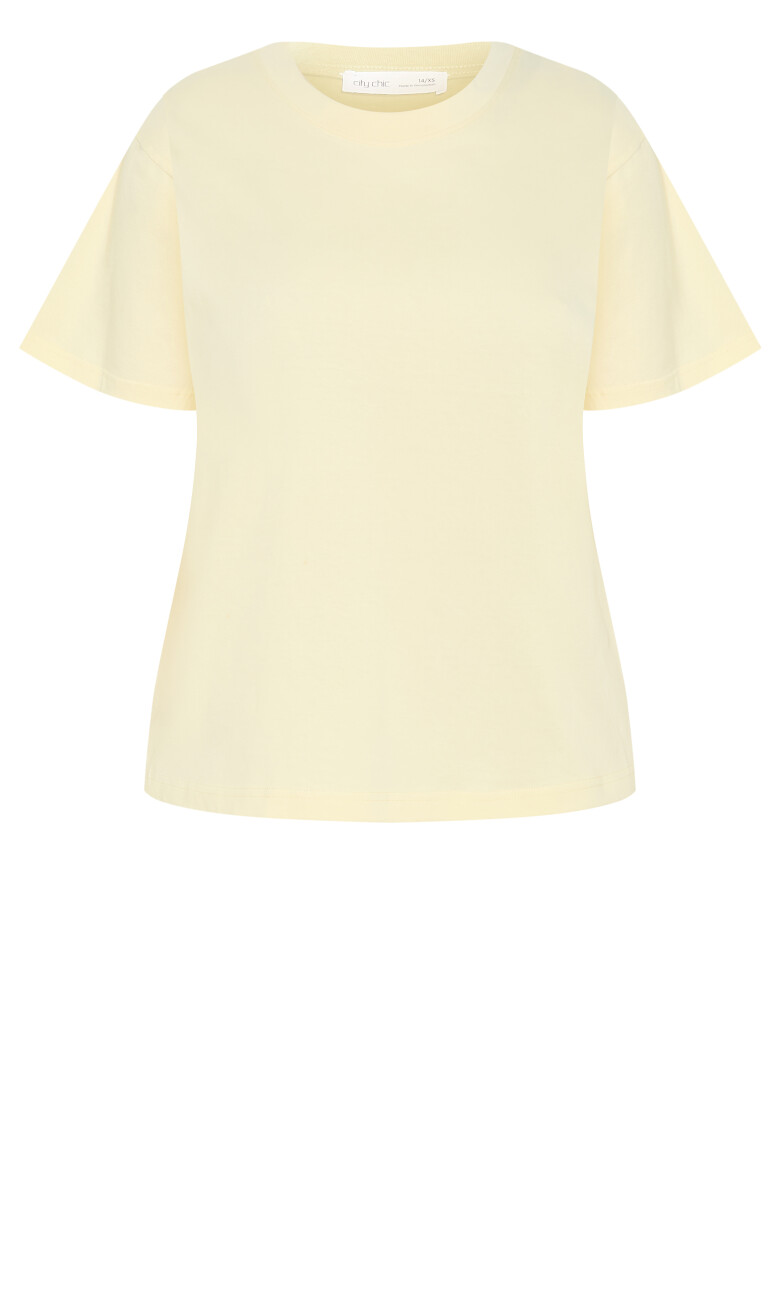 Relaxed Crew Neck Tee - lemon