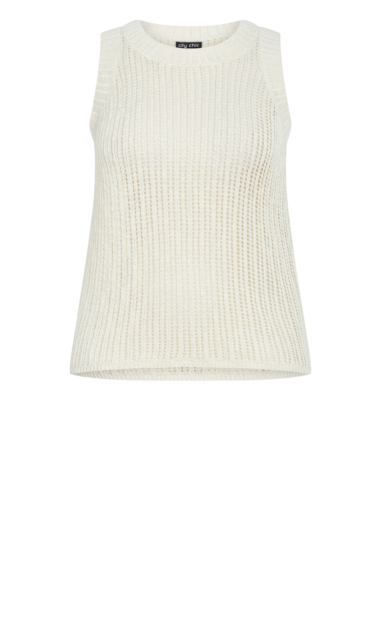 Talia Rib Tank - white