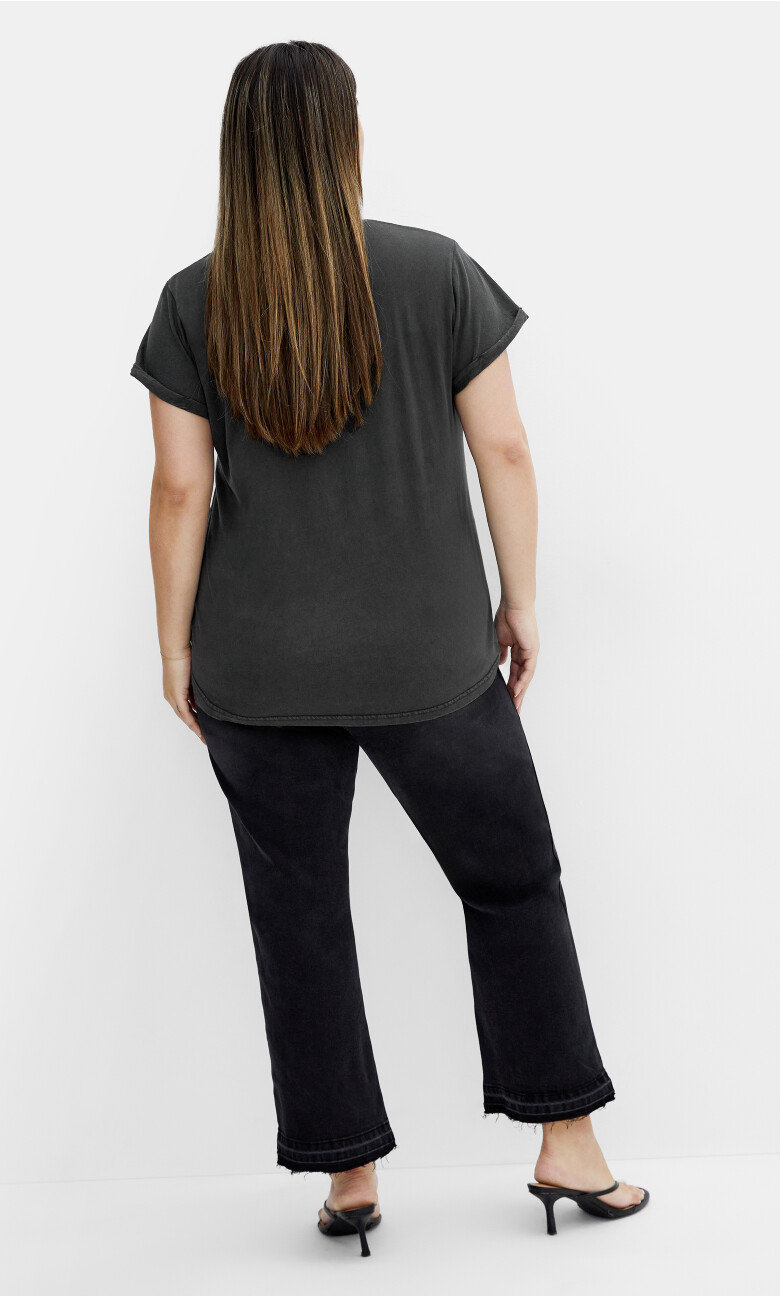 Moonlight Cuff Tee - black wash