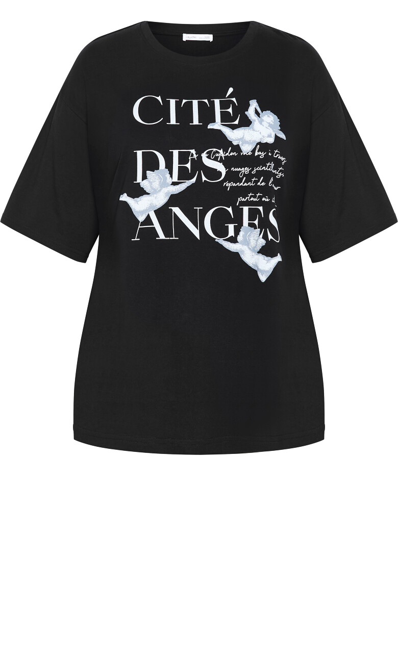 Oversized Angel Tee - black