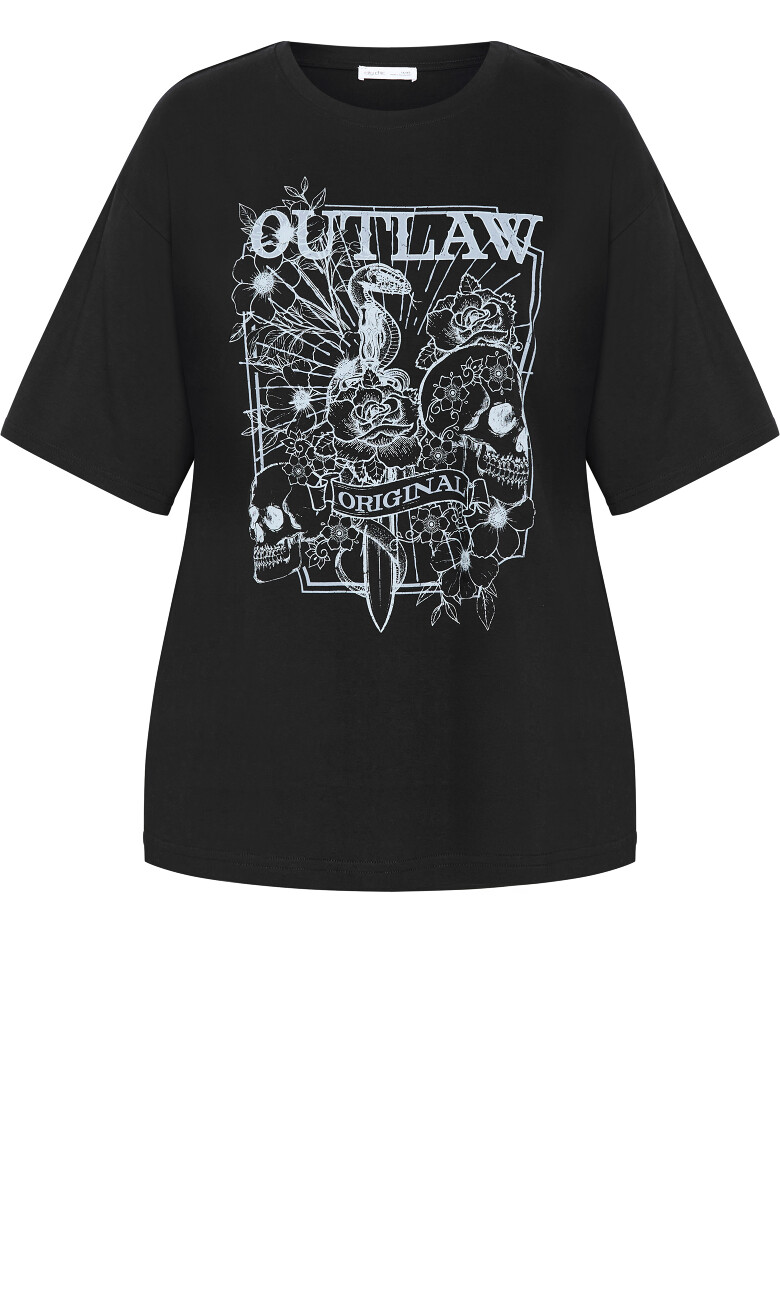 Oversized Outlaw Tee - black
