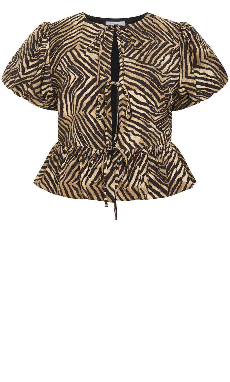 Daphne Print Top - dark chocolate