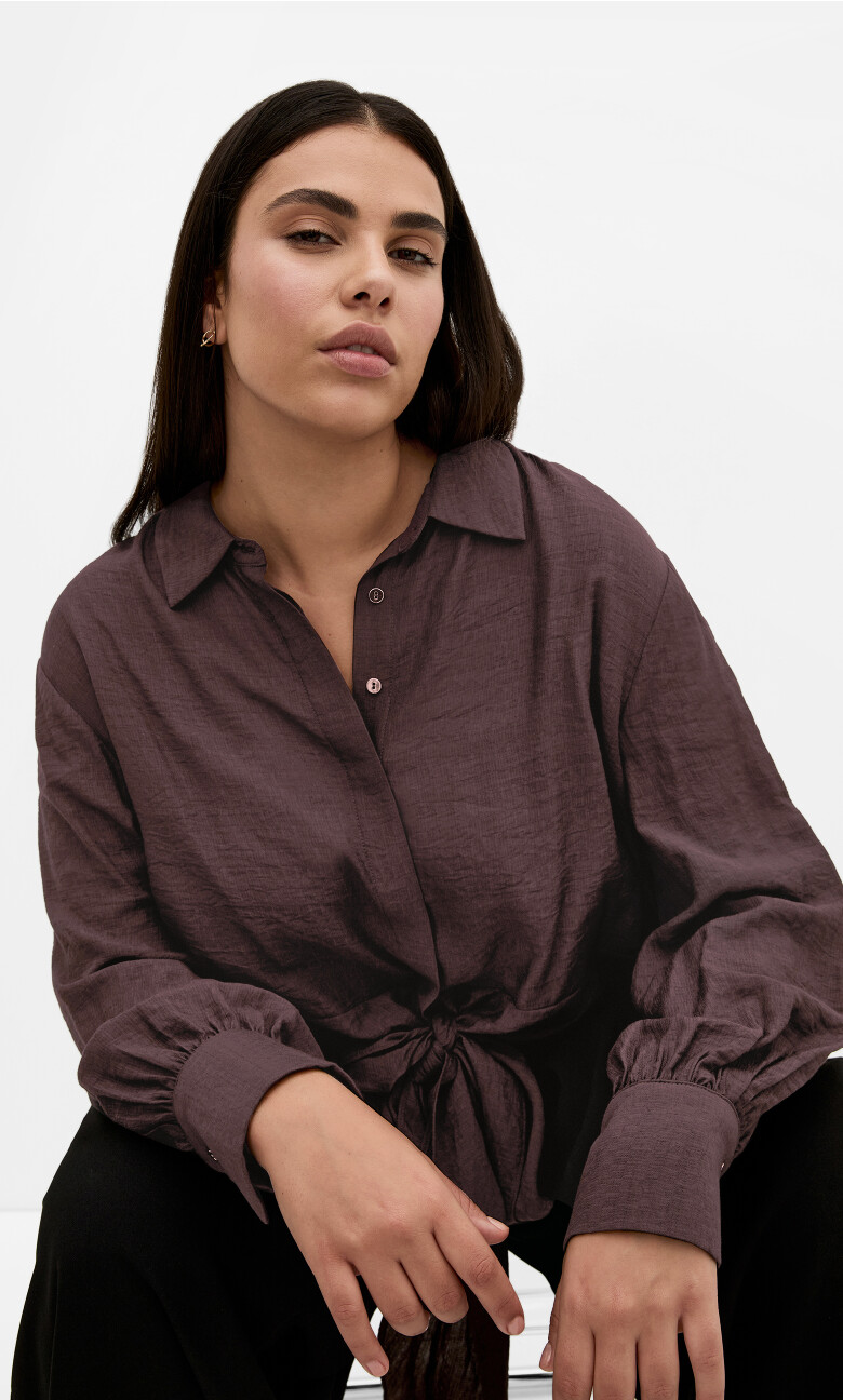 Plus Size Rosabella Shirt - chocolate