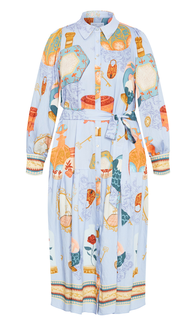 Stella Beauty Print Maxi Dress - baby blue