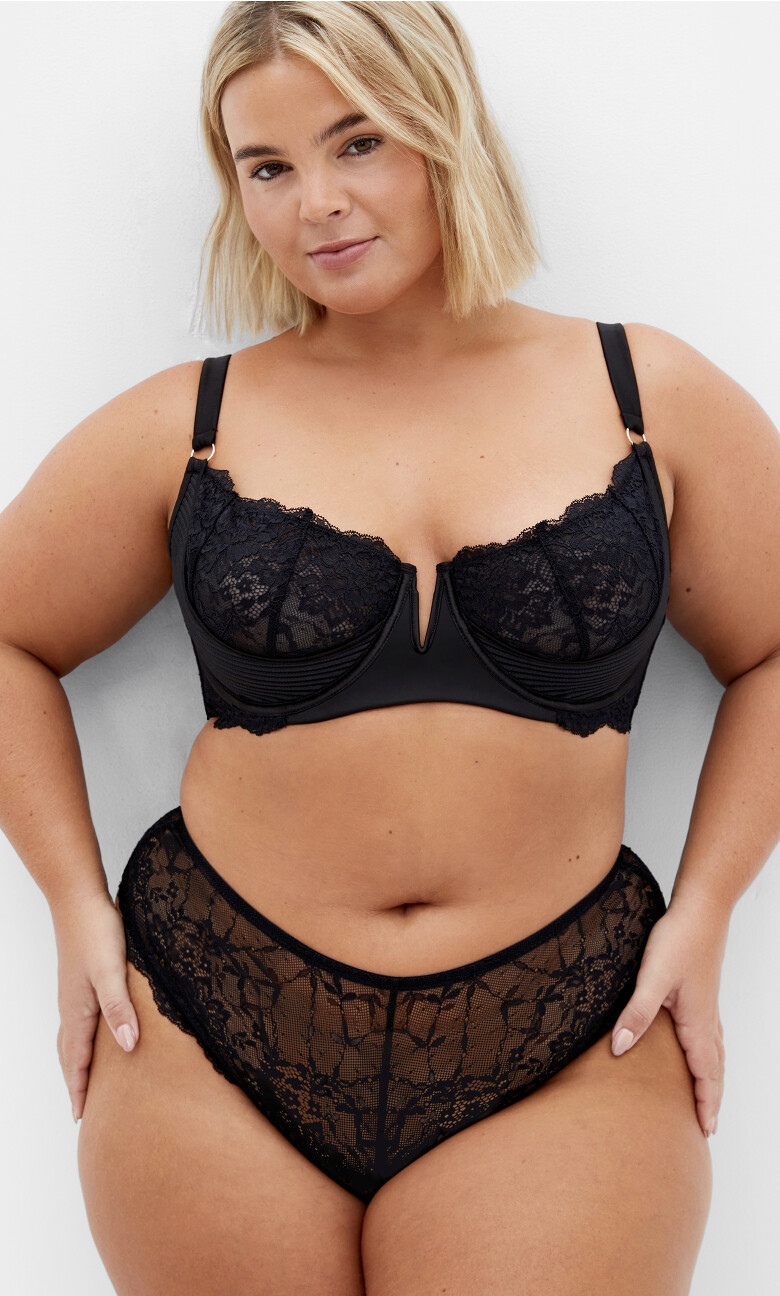 Plus Size VIVA OUVERT CHEEKY - Black