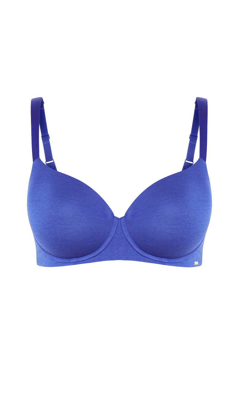 Smooth & Chic Cotton T-Shirt Bra - dazzling blue