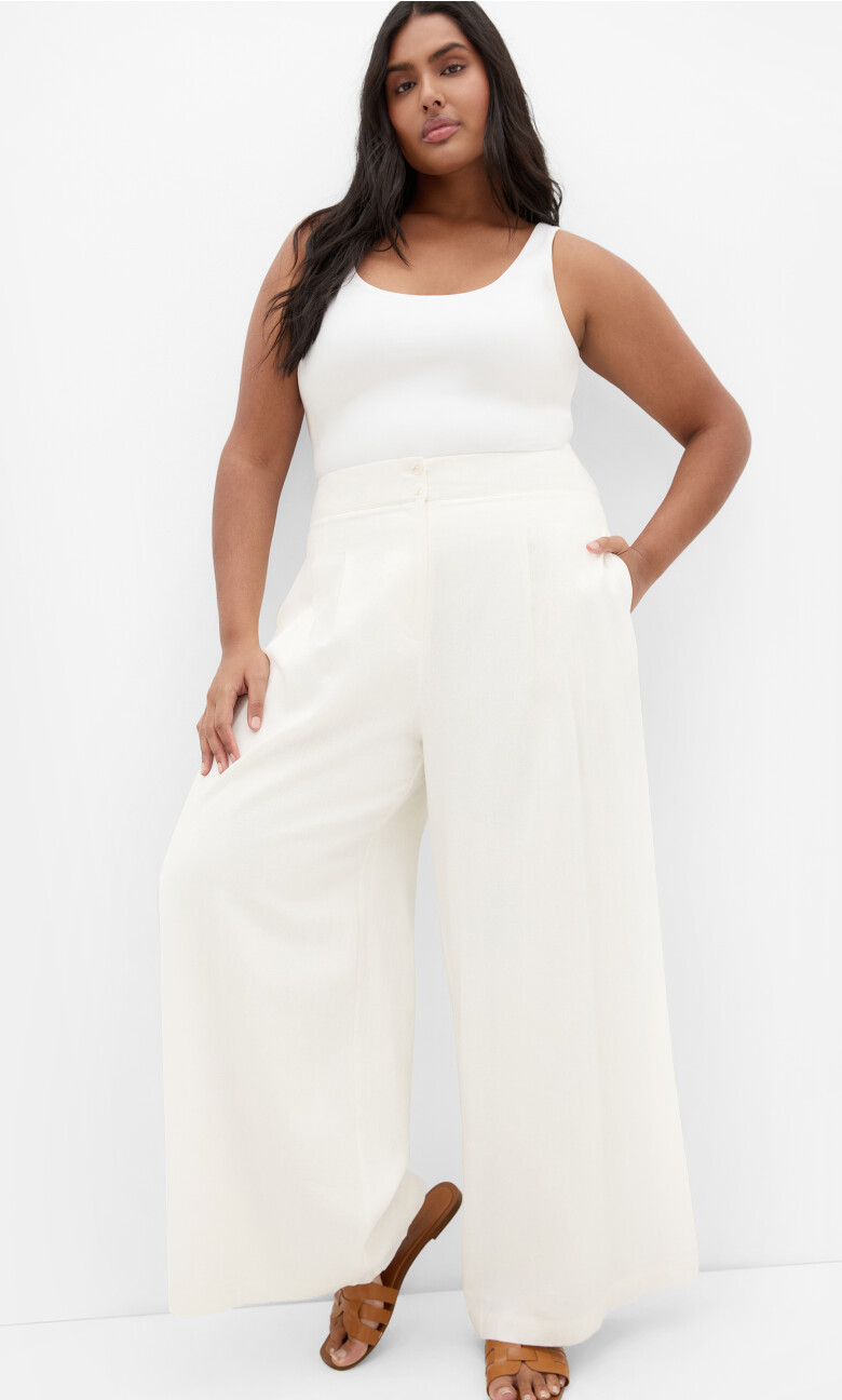 Abbie Linen Pant - Ivory