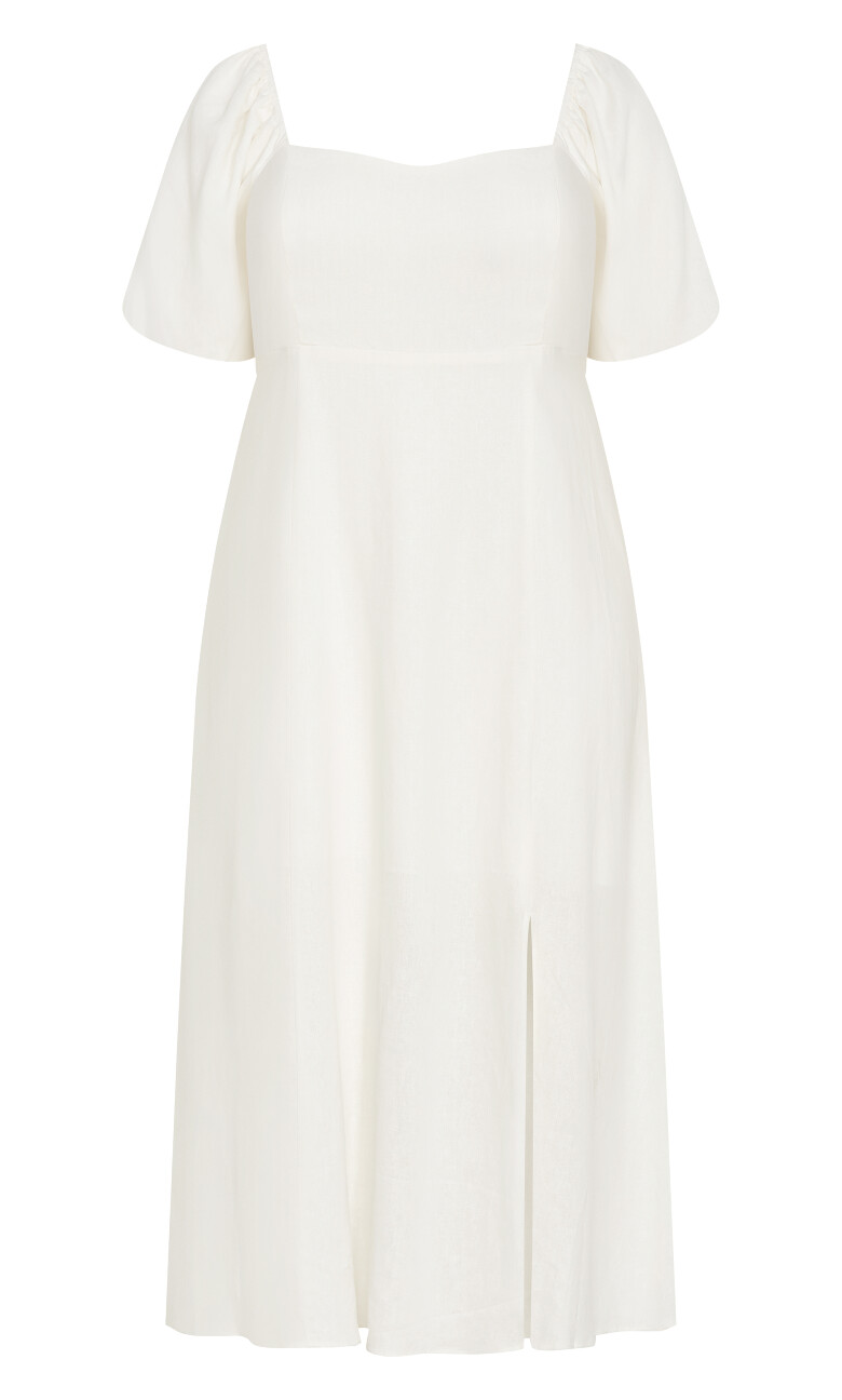 Lori Lined Midi Dress - ivory
