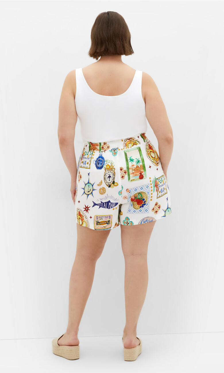 Capria Print Short - ivory