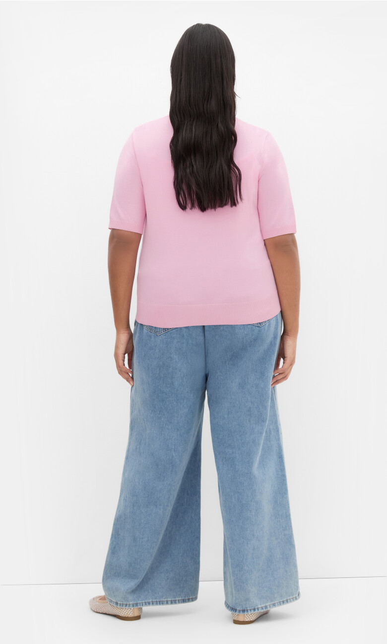 Ellie Short Sleeve Cardigan - soft pink