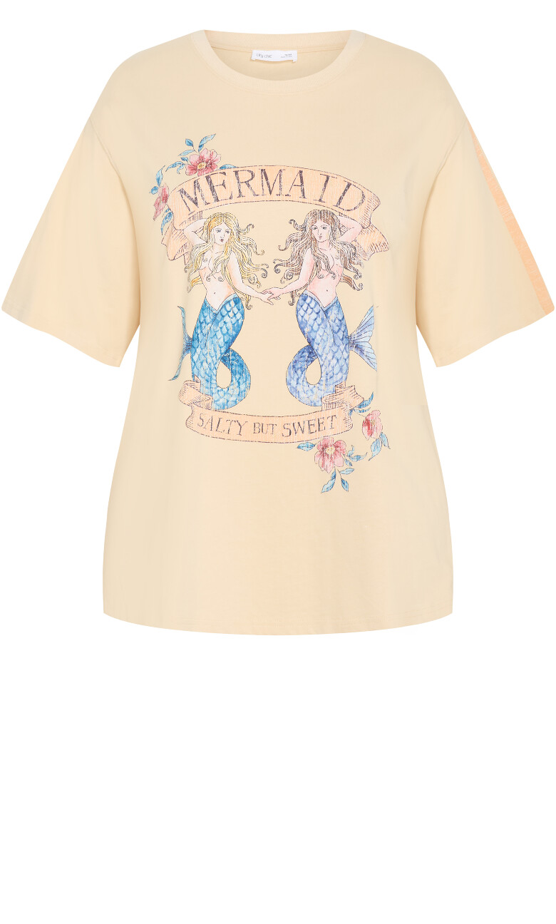 Mermaid Oversized Tee - butter