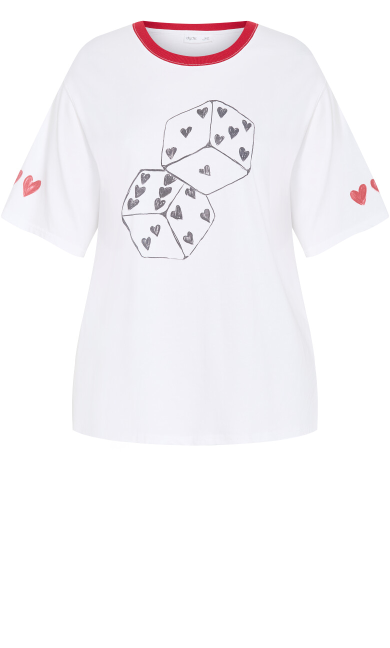 Roll The Dice Oversized Tee - ivory