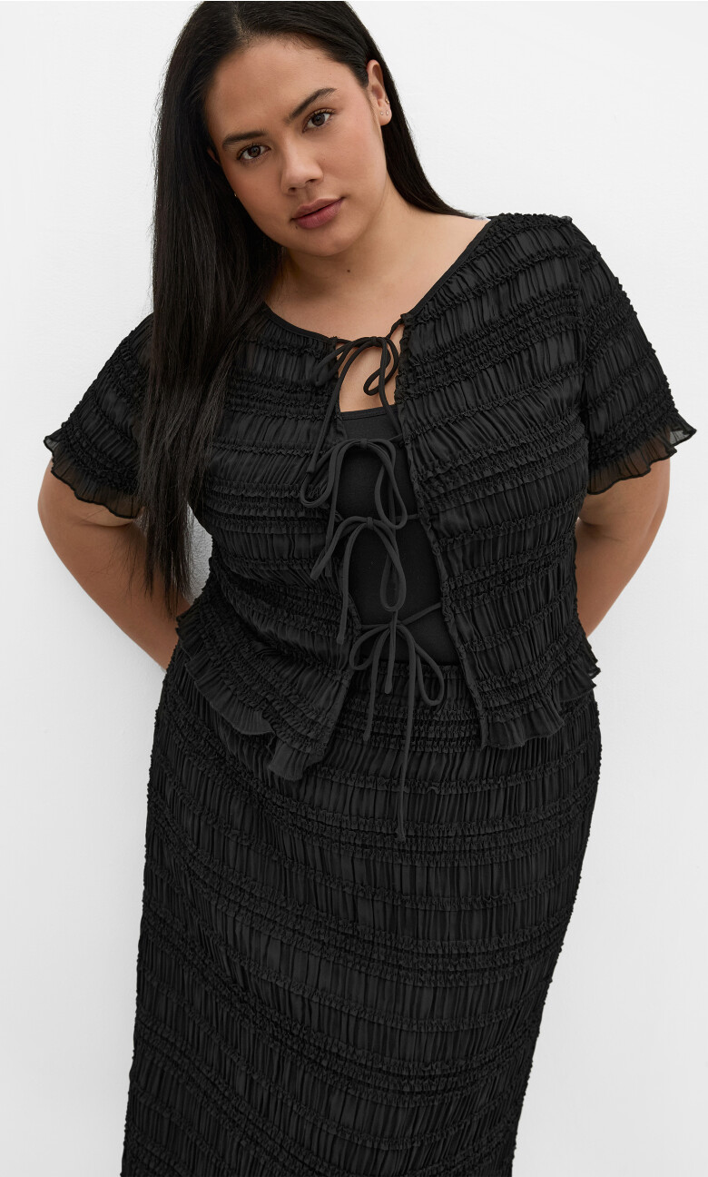 Emelia Shirred Top - black