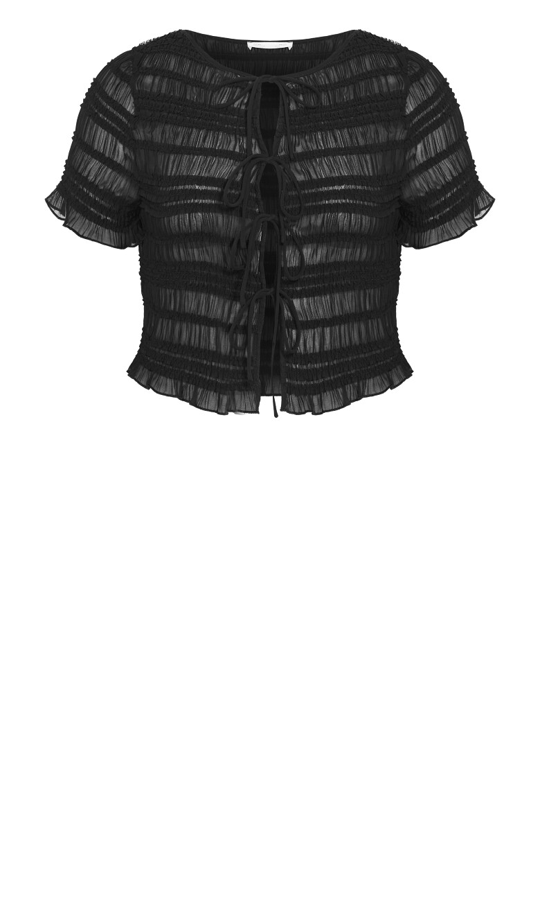 Emelia Shirred Top - black