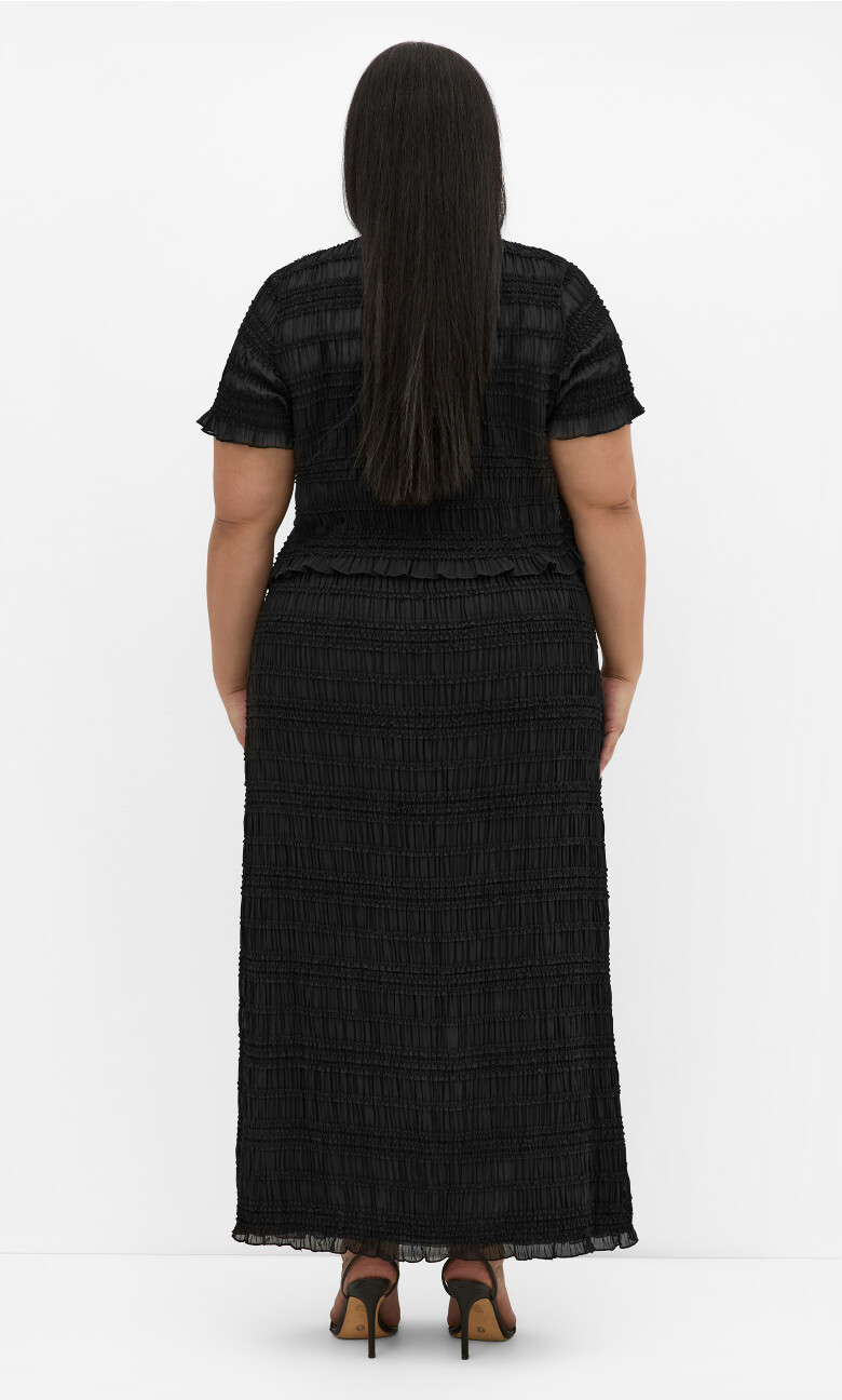 Emelia Shirred Skirt - black