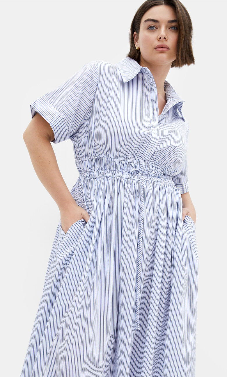 Plus Size SHIRT DRESS LANA STR - Blue