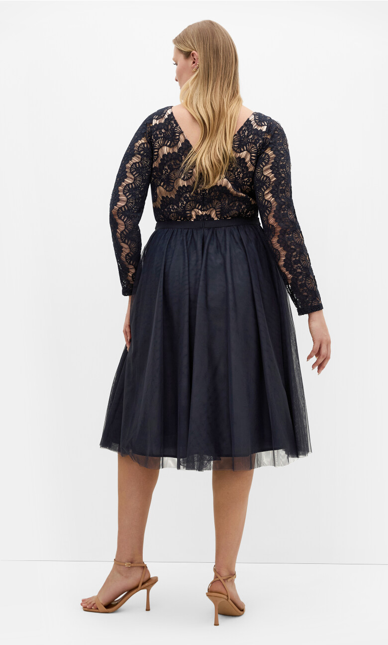 Rare Beauty Midi Dress - navy