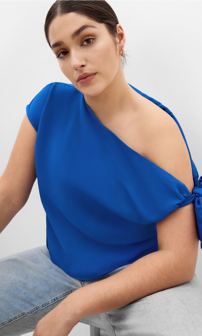 Elisa Off Shoulder Top - cerulean