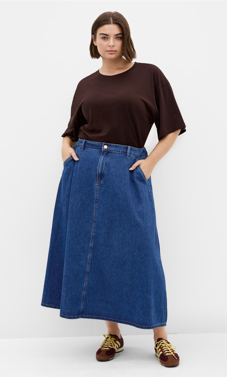Plus Size SKIRT KARINA - MID DENIM