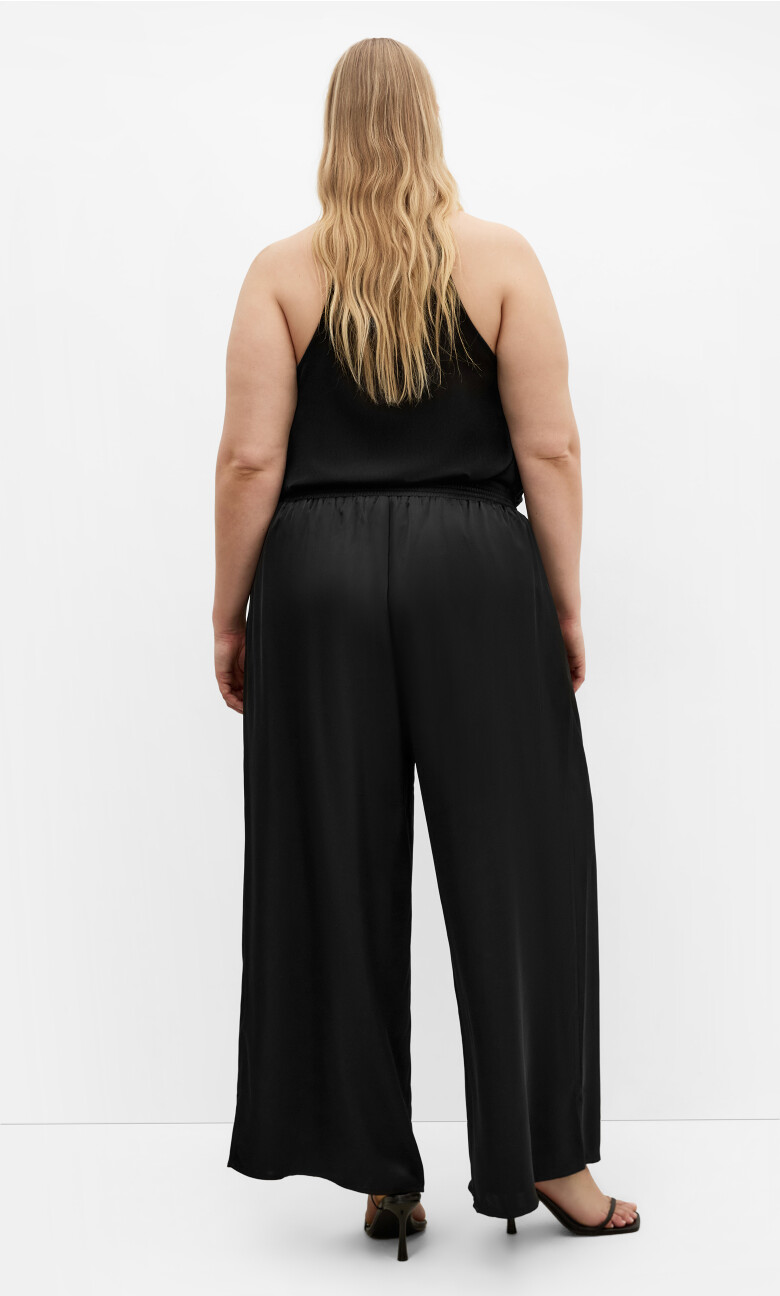 Satin Palazzo Pant - black