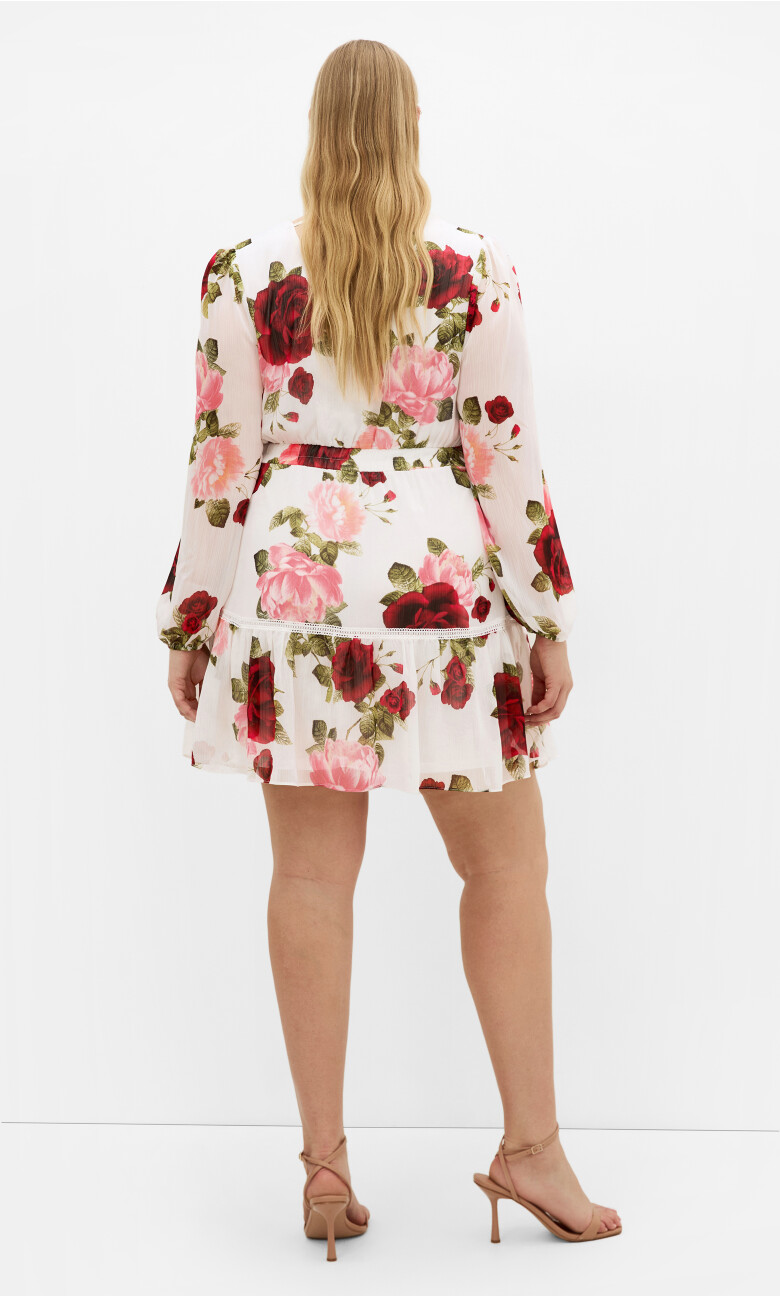 Kiki Dolce Print Mini Dress - ivory