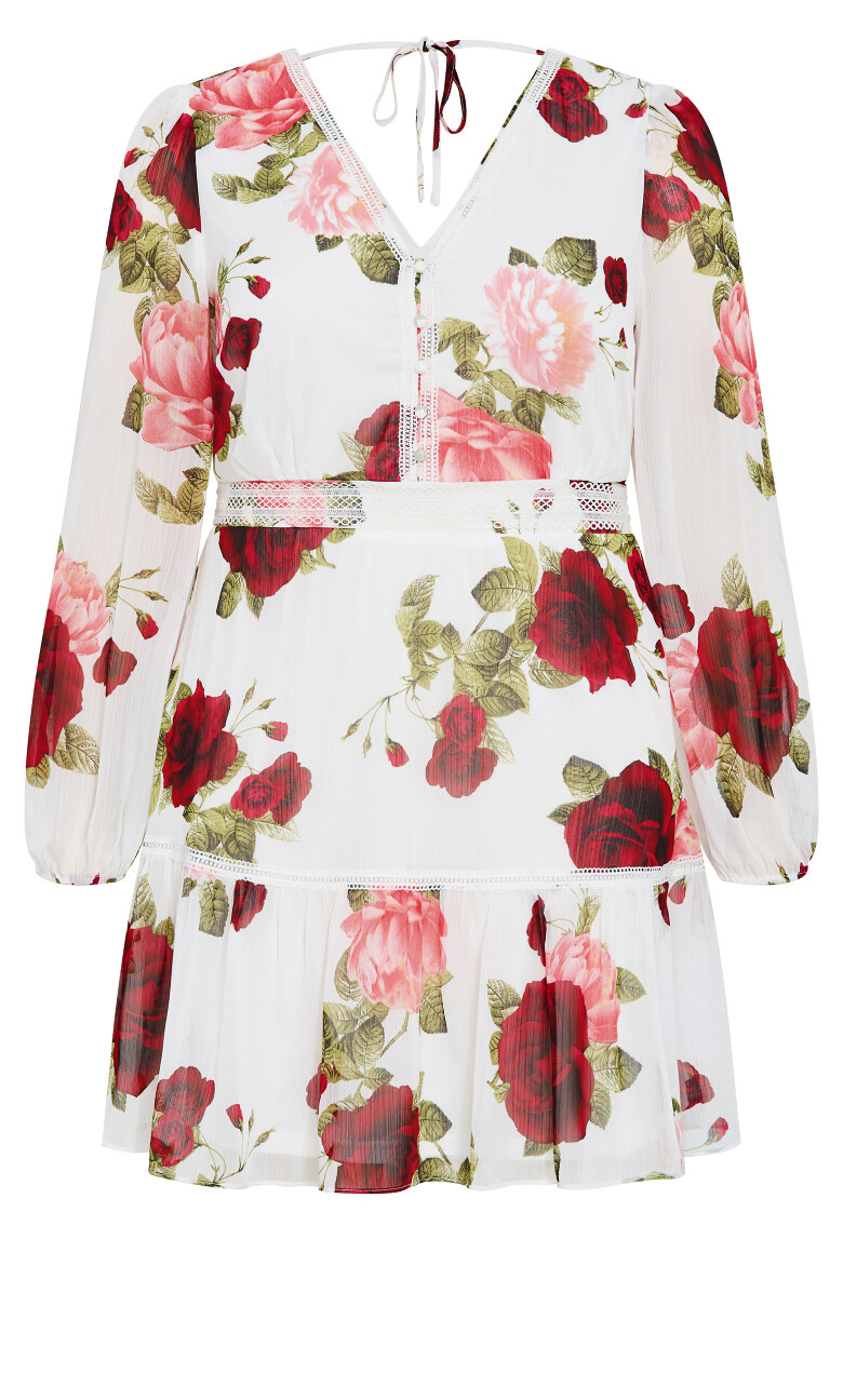 Kiki Dolce Print Mini Dress - ivory