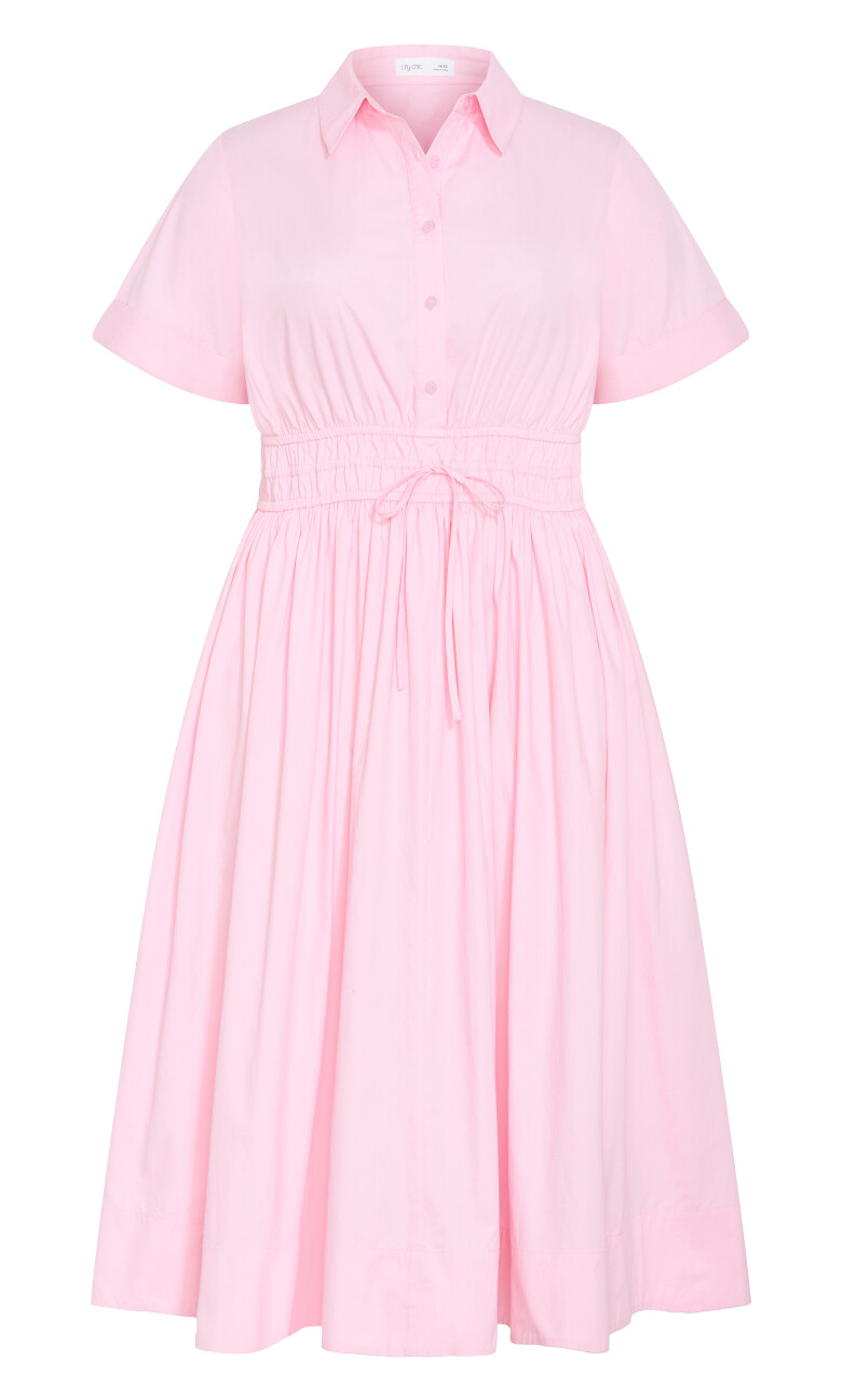 Lana Midi Shirt Dress - pink
