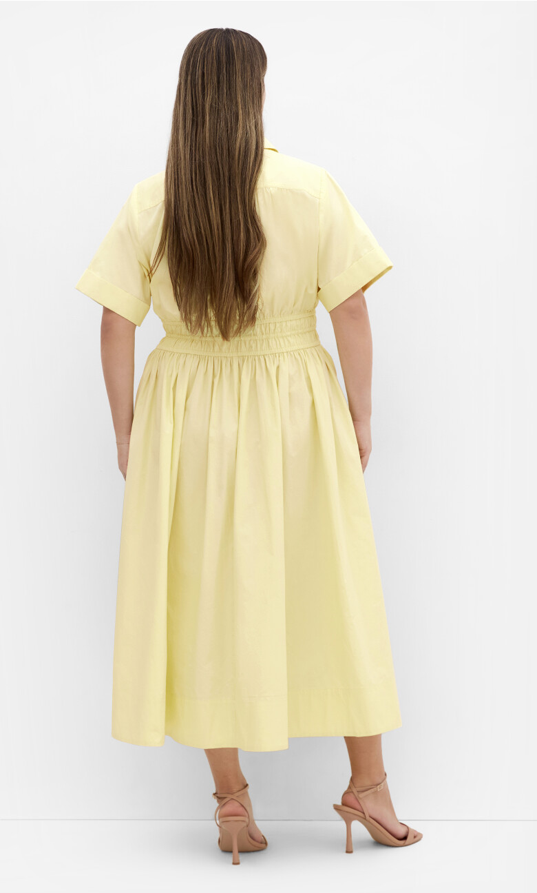 Lana Midi Shirt Dress - lemon