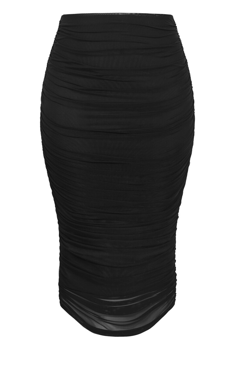 Isabell Ruched Midi Skirt - black