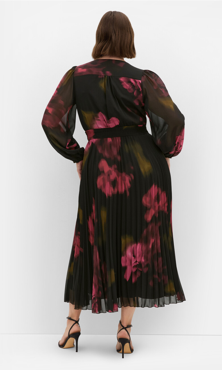 Georgina Print Dress - black