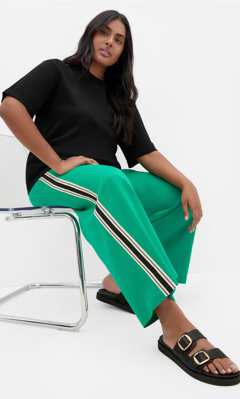 Plus Size PANT SIDE STRIPE MP - GREEN