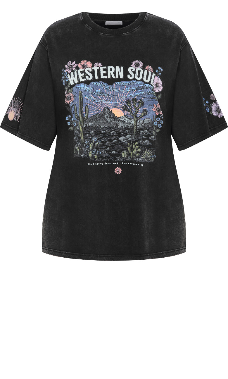 Western Soul Tee - black wash