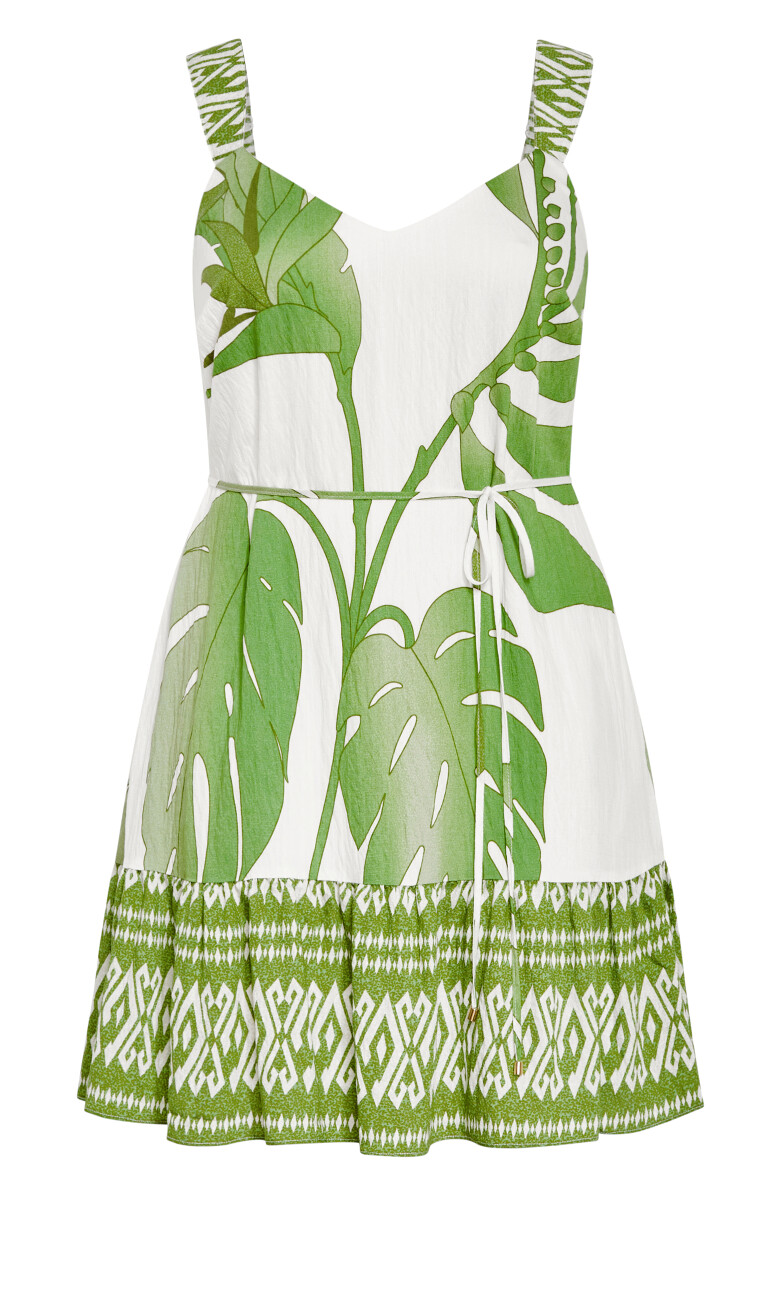 Peta V-Neck Mini Print Dress - white